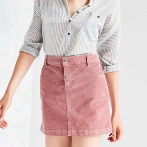BDG Light Pink Corduroy Mini Skirt